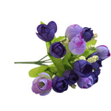 15 Heads  Artificial Rose Silk Fake Flower Leaf Home Decor Bridal Bouquet