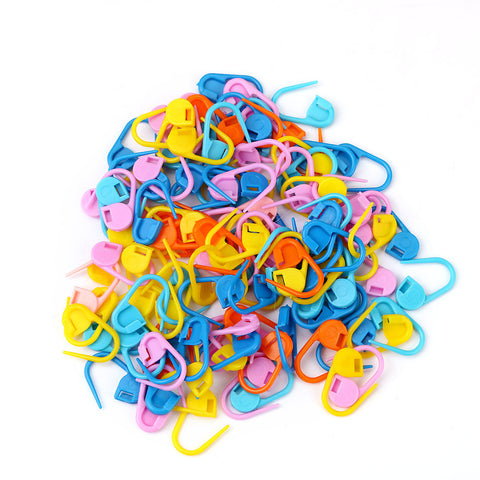 100pcs Knitting Mix Color Craft Crochet Locking Stitch Needle Clip